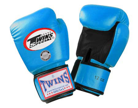 TWINS Boxing Gloves- Dual Light Colors - Premium Leather w/ Velcro - Pink, Orange, Light Blue, Yellow Fist, Black Palm