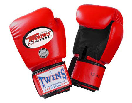 TWINS Boxing Gloves- Dual Color- Premium Leather w/ Velcro - Purple, Blue, Green, Red Fist, Black Palm