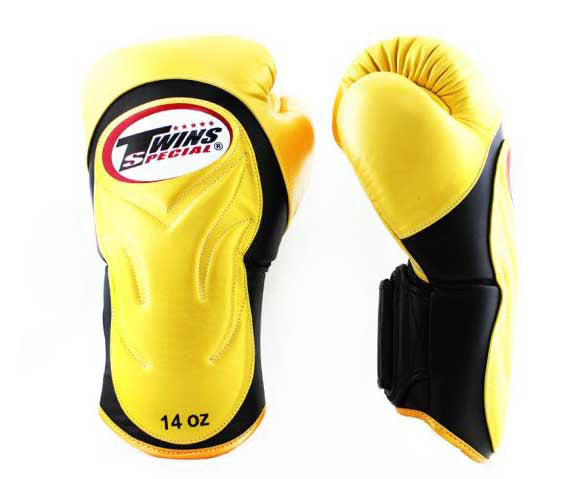 Black-Gold TWINS Boxing Gloves - Velcro Wrist - BGVL6