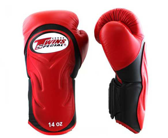 Black-Red TWINS Boxing Gloves - Velcro Wrist - BGVL6