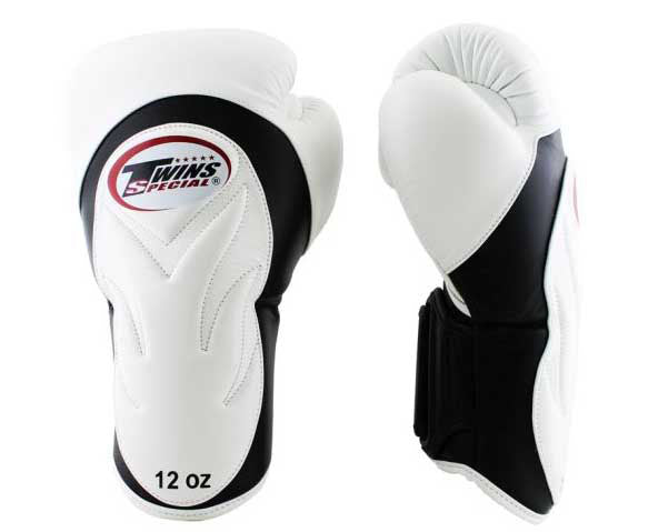 TWINS Boxing Gloves Extended Cuff- Velcro - Black, Gold, Green, Red, White