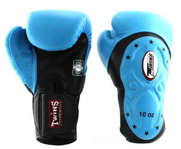 TWINS Boxing Gloves - Velcro Extended Cuff - White, Light Blue, Maroon, Orange