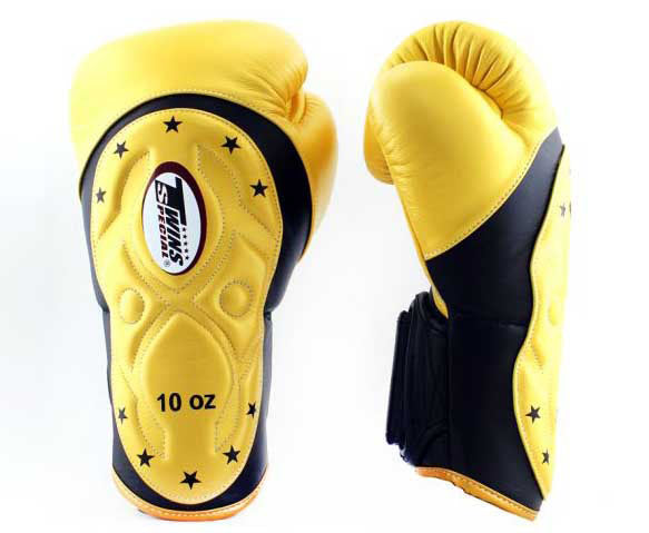 TWINS Boxing Gloves - Velcro Extended Cuff - Light Blue, Orange, Red, Silver, Gold