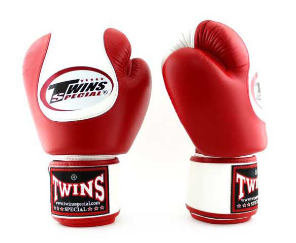 TWINS Boxing Gloves - Dual Color - Velcro - 9 - Black, Red, White