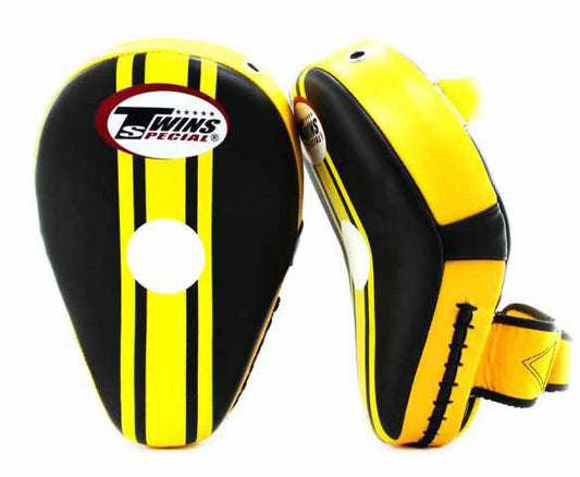 Curved TWINS Thai Pads - TWINS Muay Thai, Kicking, Martial Arts & MMA - Yellow, Black