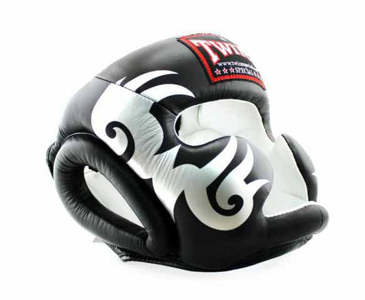 TWINS Headgear - Full-Face - Signature - TWINS Boxing, MMA & Muay Thai - Black, Silver