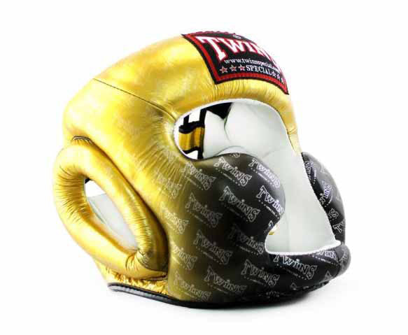 TWINS Headgear - Full-Face - Signature - TWINS Boxing, MMA & Muay Thai - Gold