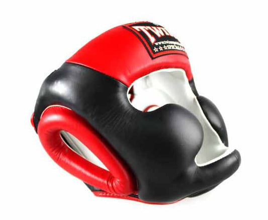 TWINS Headgear - Full Face - Dual Color - TWINS Boxing, MMA & Muay Thai - Black, Red