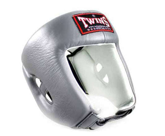 TWINS Headgear - Open Chin - TWINS Boxing, MMA & Muay Thai - Grey