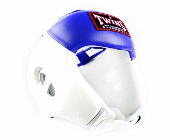 TWINS Headgear - Open Chin - Dual Color - TWINS Boxing, MMA & Muay Thai - Blue, White