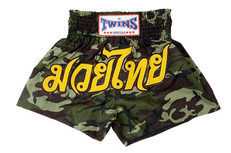 TWINS Muay Thai Shorts - Green Camo