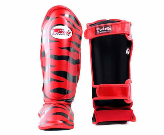 TWINS Shin Guards - Tiger - TWINS Muay Thai, Kicking, Martial Arts & MMA - Red, Black