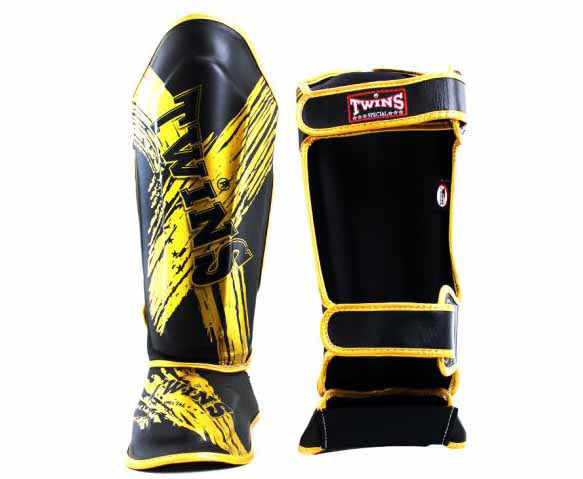 TWINS Shin Guards - Signature - TWINS Muay Thai, Kicking, Martial Arts & MMA - TW2 - Gold, Black