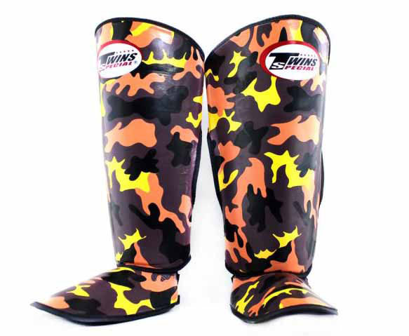 TWINS Shin Guards - Camouflage - TWINS Muay Thai, Kicking, Martial Arts & MMA - Green, Grey, Blue, Yellow, Orange, Red