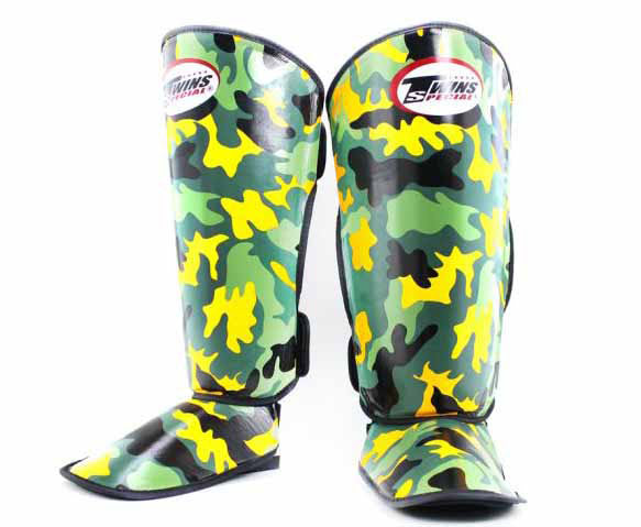 TWINS Shin Guards - Camouflage - TWINS Muay Thai, Kicking, Martial Arts & MMA - Green, Grey, Blue, Yellow, Orange, Red