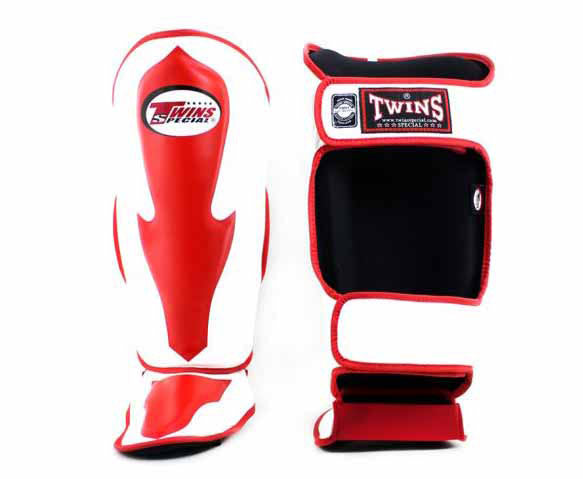 TWINS Shin Guards - TWINS Muay Thai, Kicking, Martial Arts & MMA - White Red