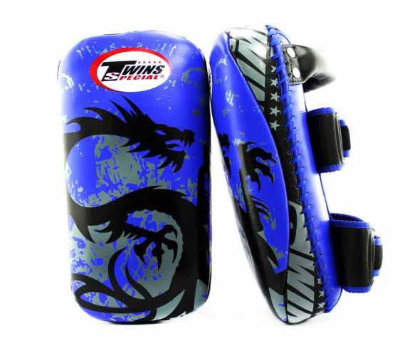 TWINS Thai Pads - Tribal Dragon - TWINS Muay Thai, Kicking, Martial Arts & MMA - Blue, Black