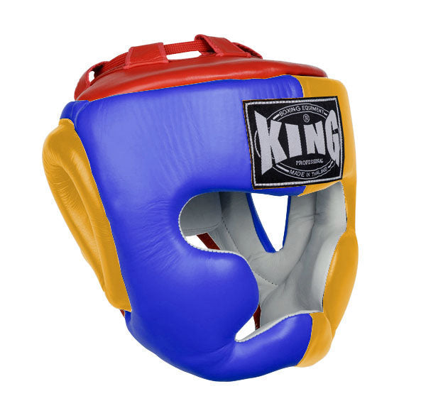 KING Head Guard- Full Coverage - Triple Color - Blue - Yellow - Black Red White