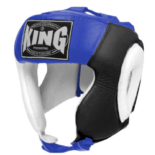 KING Head Guard- Open Chin - Triple Color - White - Black - Blue Red Yellow