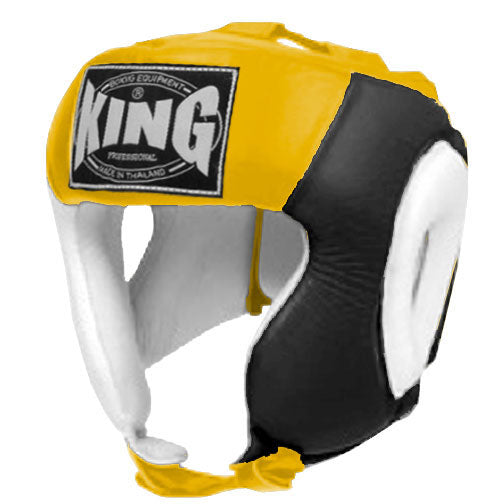 KING Head Guard- Open Chin - Triple Color - White - Black - Blue Red Yellow