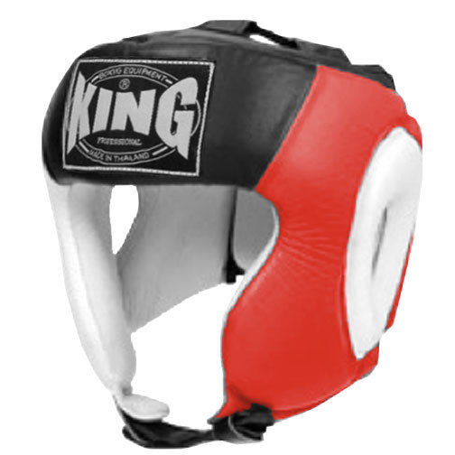 KING Head Guard- Open Chin - Triple Color - White - Red - Black Blue Yellow