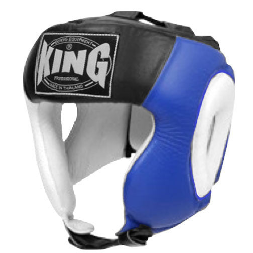 KING Head Guard- Open Chin - Triple Color - White - Blue - Black Red Yellow