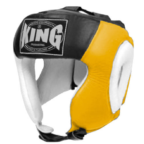 KING Head Guard- Open Chin - Triple Color - White - Yellow - Black Blue Red