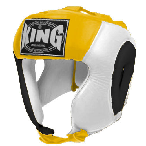 KING Head Guard- Open Chin - Triple Color - Black - White - Blue Red Yellow