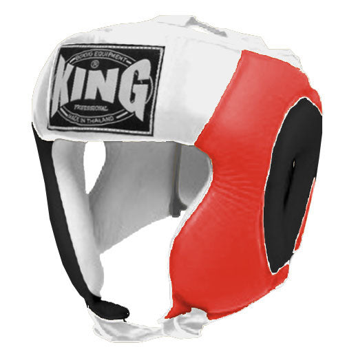 KING Head Guard- Open Chin - Triple Color - Black - Red - Blue White Yellow