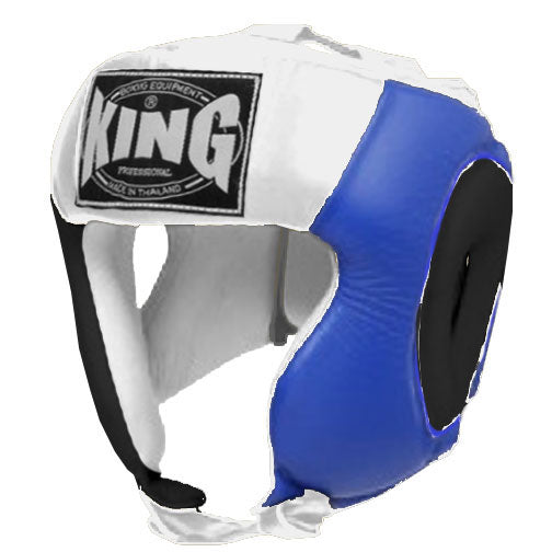 KING Head Guard- Open Chin - Triple Color - Black - Blue - Red White Yellow