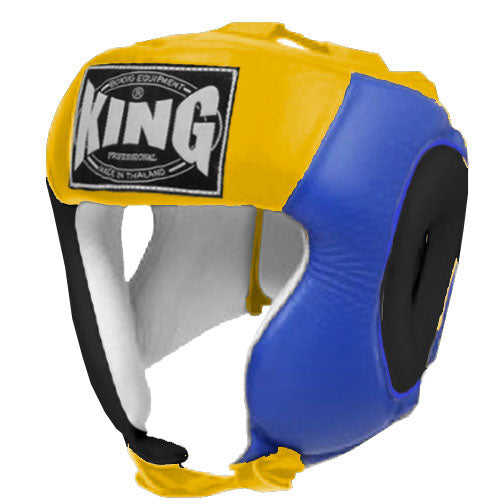 KING Head Guard- Open Chin - Triple Color - Black - Blue - Red White Yellow