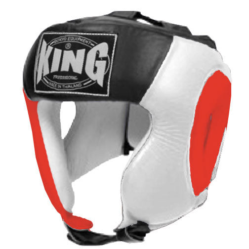 KING Head Guard- Open Chin - Triple Color - Red - White - Black Blue Yellow