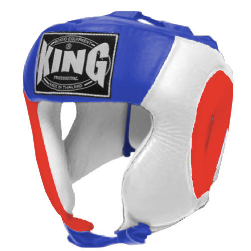 KING Head Guard- Open Chin - Triple Color - Red - White - Black Blue Yellow