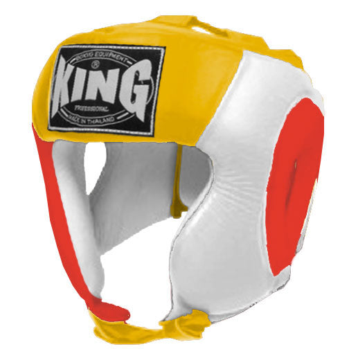 KING Head Guard- Open Chin - Triple Color - Red - White - Black Blue Yellow