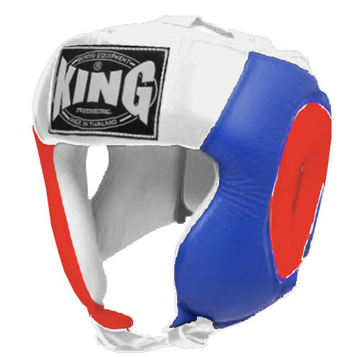 KING Head Guard- Open Chin - Triple Color - Red - Blue - Black White Yellow