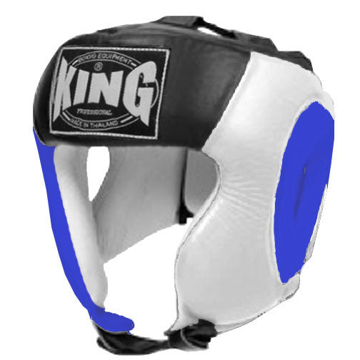 KING Head Guard- Open Chin - Triple Color - Blue - White - Black Red Yellow