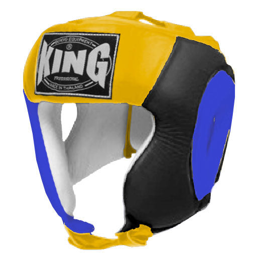 KING Head Guard- Open Chin - Triple Color - Blue - Black - Red White Yellow