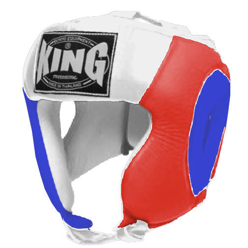 KING Head Guard- Open Chin - Triple Color - Blue - Red - Black White Yellow