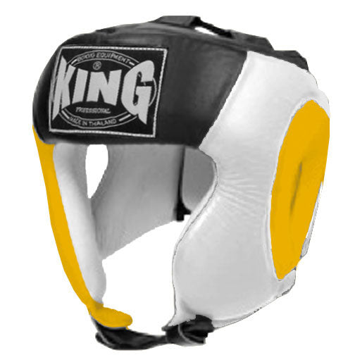 KING Head Guard- Open Chin - Triple Color - Yellow - White - Black Blue Red