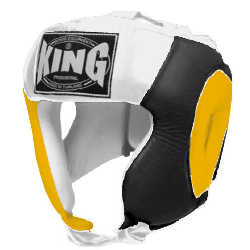 KING Head Guard- Open Chin - Triple Color - Yellow - Black - Blue Red White