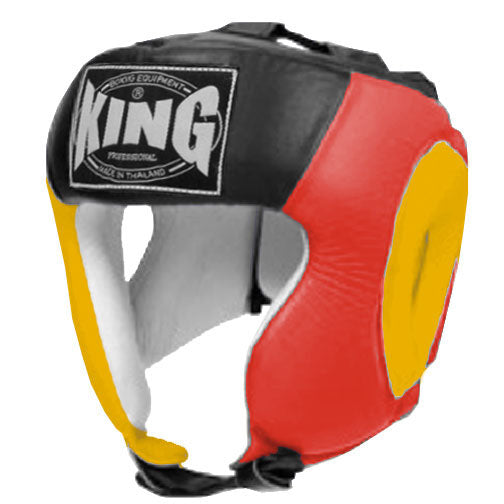 KING Head Guard- Open Chin - Triple Color - Yellow - Red - Black Blue White