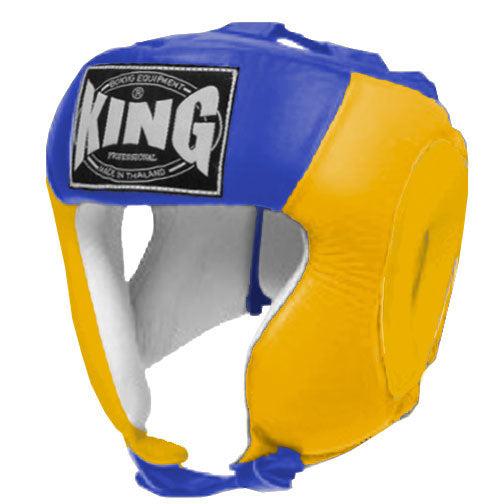 KING Head Guard- Open Chin - Dual Color - Yellow - Black Blue Red White