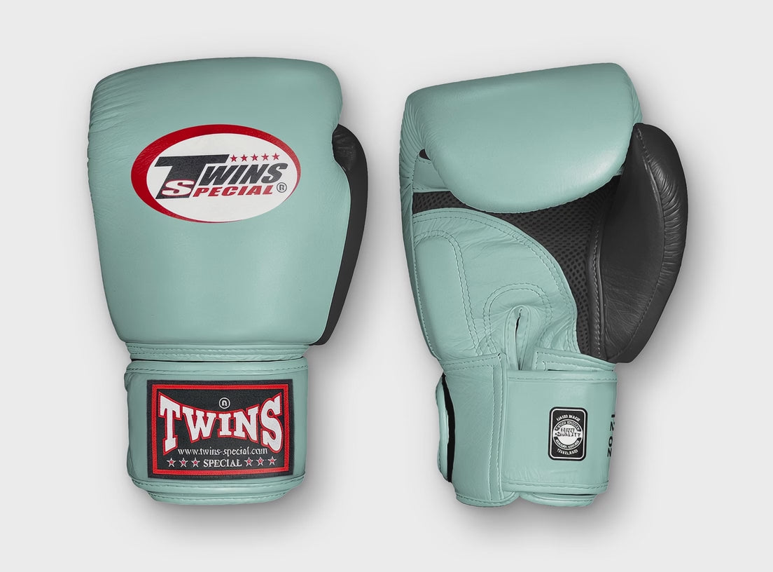 TWINS Boxing Gloves Air Velcro- Premium Leather - Yellow, Light Blue, Pink