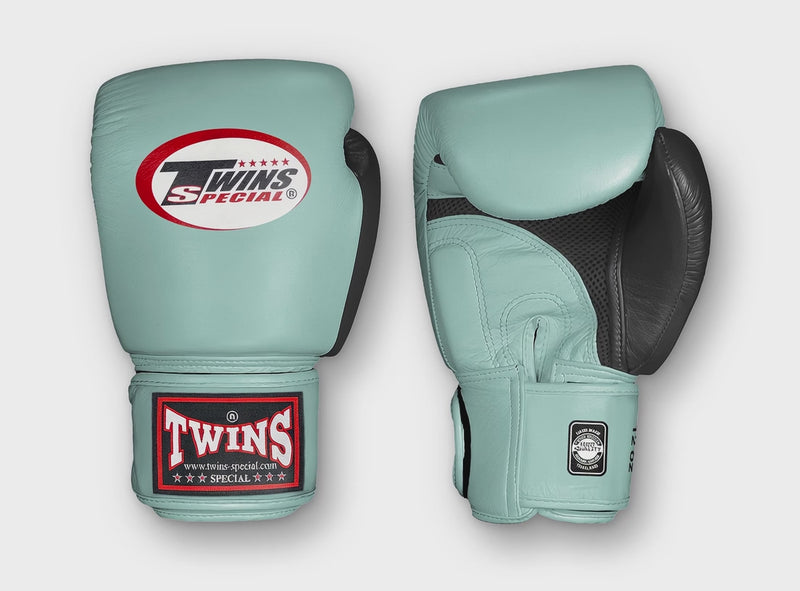 TWINS Boxing Gloves Air Velcro- Premium Leather - Yellow, Light Blue, Pink