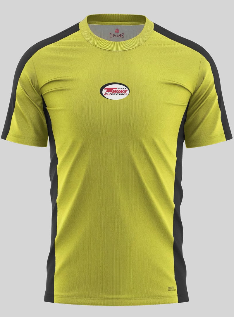 TWINS Muay Thai Boxing T-Shirts - Dual - Bright Colors - Sidebands - Black - Shirt - Orange, Yellow, Olive, Light Blue, Pink