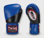 TWINS Boxing Gloves - Angle Color - Velcro - 8 - Black with Purple, Blue, Green, Red