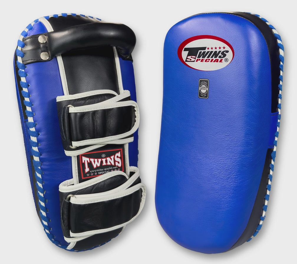 TWINS Curved Thai Pads - Velcro - TWINS Muay Thai, Kicking, Martial Arts & MMA - Blue, Black