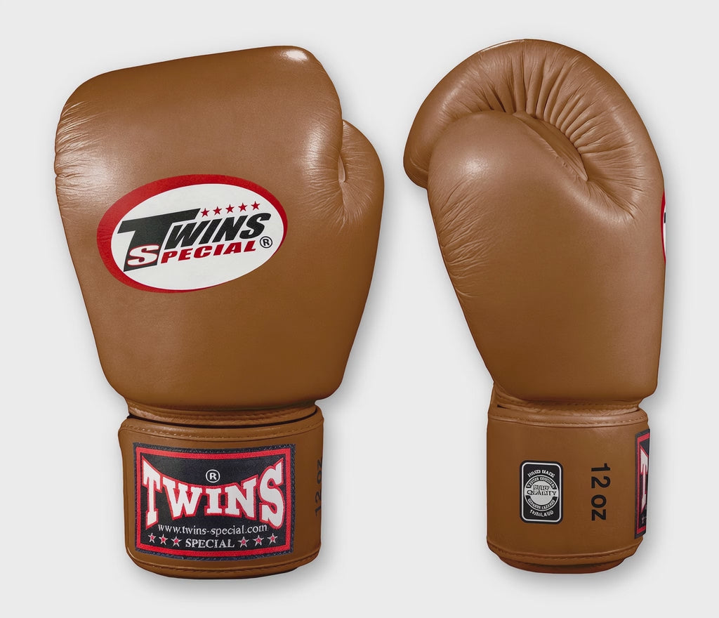 TWINS Boxing Gloves- Premium Leather w/ Velcro - Bold Colors - Red, Brown, Lime Green, Blue, Lavender