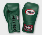 TWINS Boxing Gloves- Premium Leather w/ Laceup - Bold Colors - Purple - Blue - Dark-Green - Brown - Red