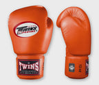 TWINS Boxing Gloves- Premium Leather w/ Velcro - Light Colors - Orange, Yellow, Olive, Light Blue, Pink